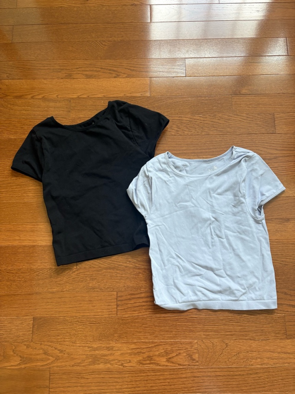 Free people Classic Black and Light Purple Cotton Tee Duo